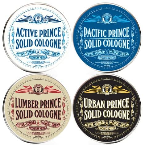 Gift set of Prince Solid Cologne Balms with full-size 1oz tins of our famous Lumber Pacific and Urban colognes – perfect for Indian men.