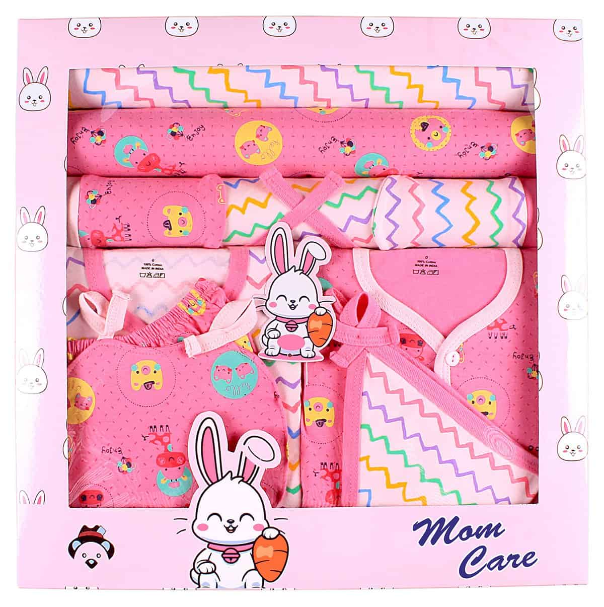 MOM CARE Newborn Gift Set Has All Born Baby Items for Both Newly Born Baby Boy or Girl for or Girls Unisex 10pcs Set Pink