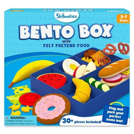 “Skillmatics Pretend Play Bento Box – Over 35 felt play food items for children’s playtime, perfect for Indian kids aged 3-7.”