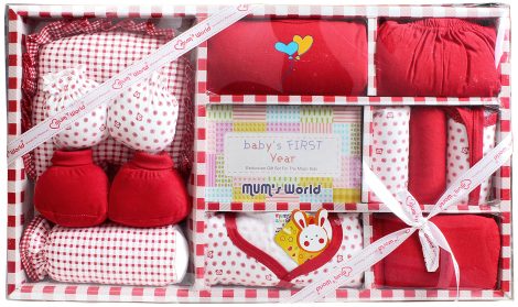 MOM CARE Newborn Baby Gift Set: A Complete Essential Clothing Set for Newly Born Baby Boy/Girl.